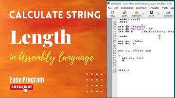 Find length of string, Assembly language program (8086), #microprocessor, #8086