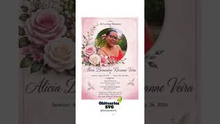 Alicia Veira | Funeral Announcement #ObituariesSVG #Obituaries #SVG