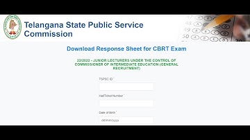 TSPSC Jr Lecturer Answer Key 2023 – CBRT Final Answer Key & Response Sheet Released