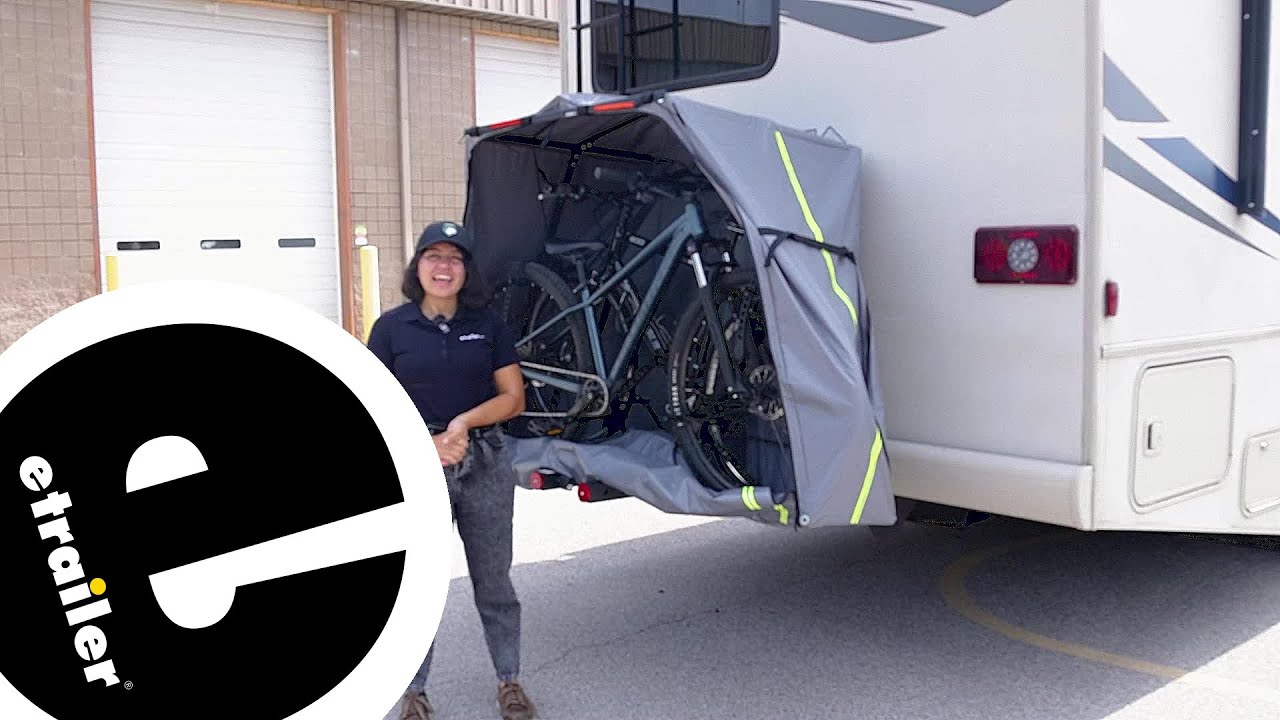 Test Fitting the Lets Go Aero V-Lectric Enclosed Bike Rack on a 2018 Winnebago Vista Motorhome