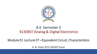ADE M01 L07 Equvialent Circuit, Practical Opamp Characteristics
