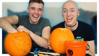 WORST PUMPKIN CARVING VIDEO EVER (ft. Calum McSwiggan) | Roly