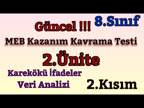 8.Sınıf Matematik 2021-2022 MEB Kazanım Kavrama Testi (Sorular 19-36)