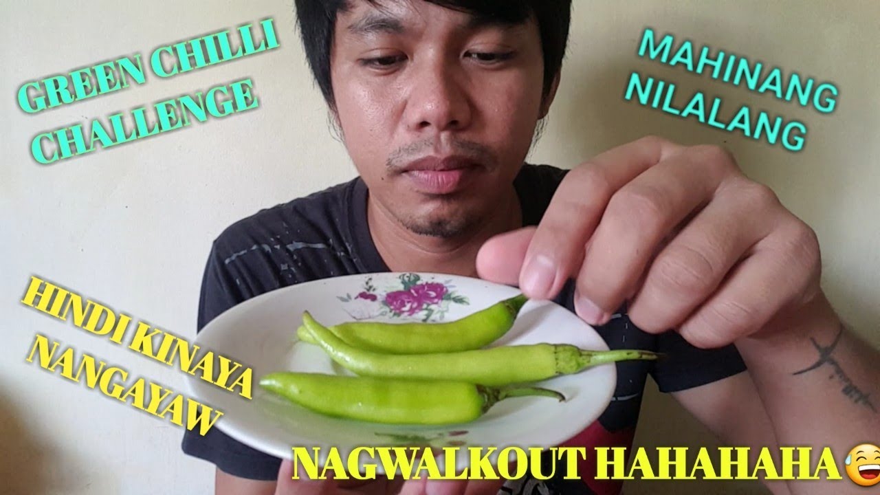 SPICY GREEN CHILLI CHALLENGE(HAHAHA DIKINAYA)2 YouTube