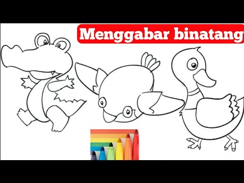 Cara menggambar  binatang  bebek  buaya burung YouTube