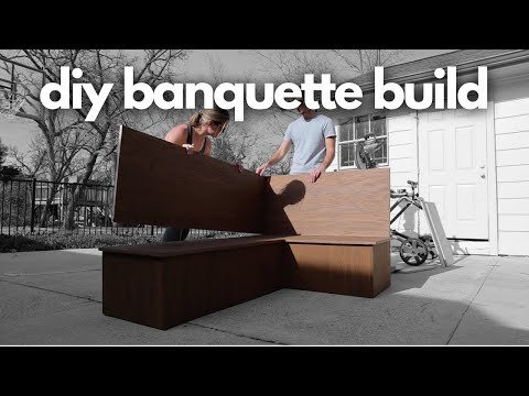 DIY Built In Banquette Build // budget friendly bench // DIY Extreme Living Room Makeover