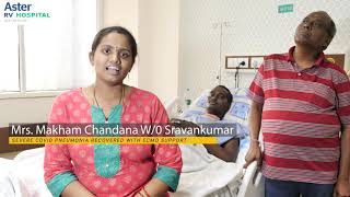 Patient Testimonial | Covid Recovery through ECMO | Mr. Sravanakumar | Aster RV Hospital
