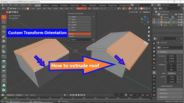 Custom Transform Orientation | How to extrude roof | Inclined surface orientation | Blender 3.0