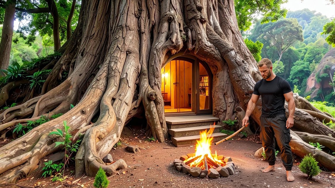 30 Days Alone Building a Treehouse in the Rainforest | Survival Bushcraft