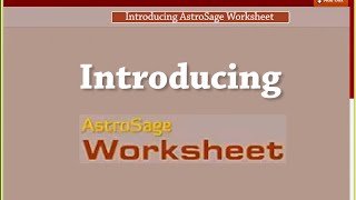 Introducing AstroSage Worksheet - next generation astrology software
