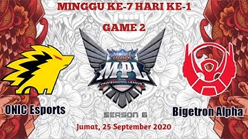 MPL-ID S6 WEEK 7 DAY 1 | ONIC Esports vs Bigetron Alpha | GAME 2