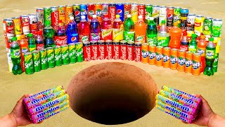 Mentos Rainbow vs Coca Cola, Fanta, Sprite, Schweppes, 7up, Mirinda, Pepsi in Big Underground