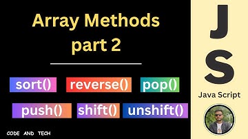 How to use - || shift || unshift || reverse || sort || -methods in JS || Hindi || Java script