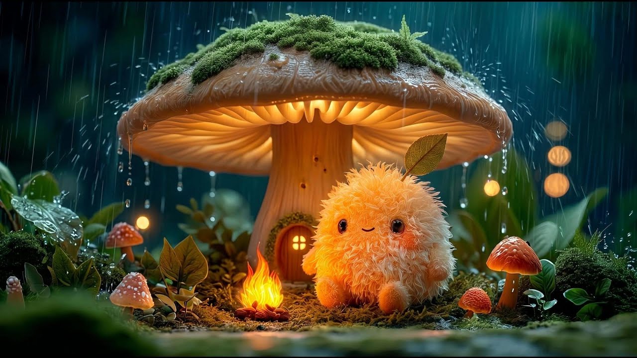 [Celtic Music] Puffi's Campfire on a Rainy Night 🌧️ | Cozy Celtic Music for Sleep & Relaxing