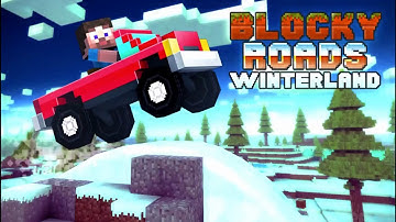 Blocky Roads Winterland - Gameplay Walkthrough Part 1 - Tracks 1-3 (iOS)