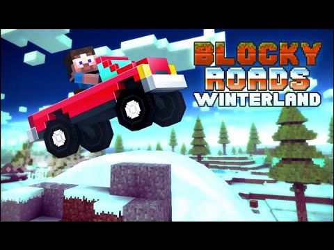 Blocky Roads Winterland - Gameplay Walkthrough Part 1 - Tracks 1-3 (iOS)