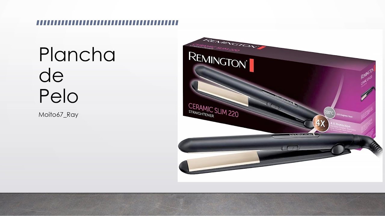 Plancha de pelo con placas de turmalina, Remington Ceramic Slim S1510 -  YouTube