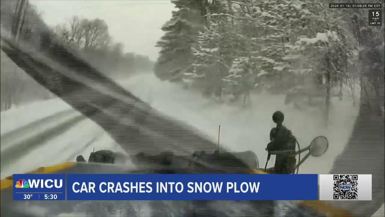 WOW Video Car Crashes Into Snow Plow YouTube