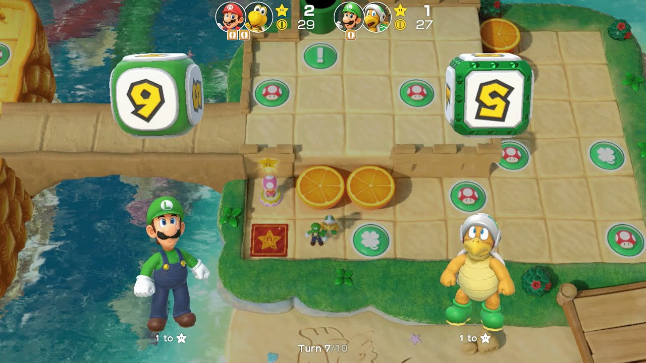 Super Mario Party - Mario and Koopa Troopa vs Luigi and Hammer Bro - Watermelon Walkabout