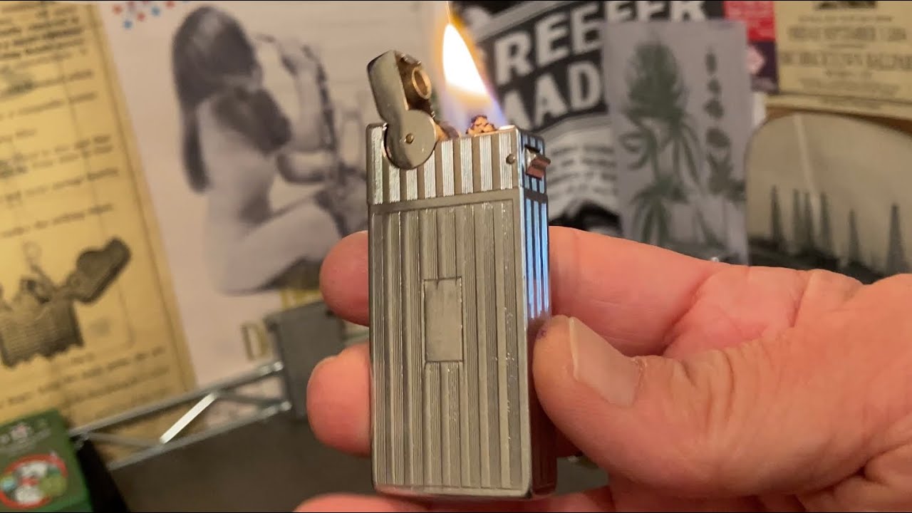 Vintage A.S.R. Ascot Semi-Automatic Pocket Petrol Lighter BROOKLYN, N.Y.  PATENT D-146973 MADE IN USA