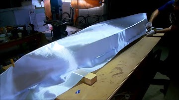 One sheet canoe build - Part 11: Fibreglass bottom skin