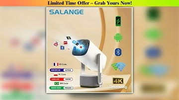 Hot Picks Salange 4K Projector K2 Smart Android11 Builtin Battery Bluetooth Speaker WIFI Auto Focus