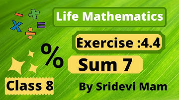 TN class 8 maths chapter 4 Life mathematics ex 4.4 sum 7 , 8th std full book new syllabus