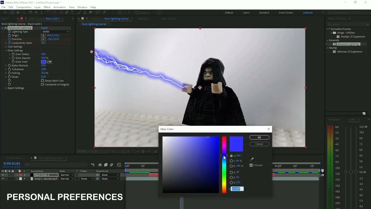 How to make FORCE LIGHTNING effects in Adobe After Effects | EASY TUTORIAL