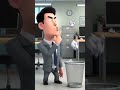 Office worker vs trash can round 1 #relatable #shorts