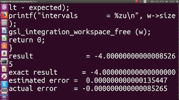 GNU Scientific Library Adaptive Integration example