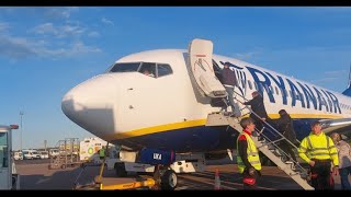 Boarding, Take off and landing on the Ryanair 737800 from Belfast international to Manchester
