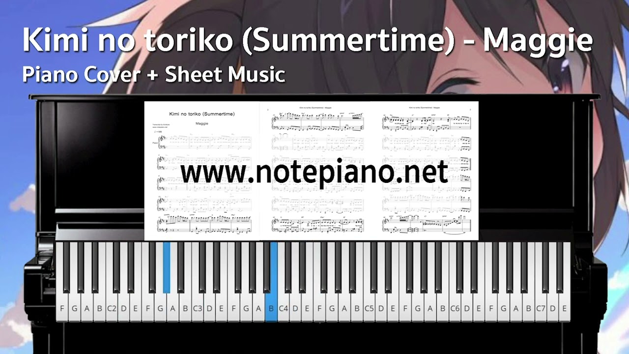 Summertime (Kimi no Toriko) Sheet music for Piano (Solo) Easy