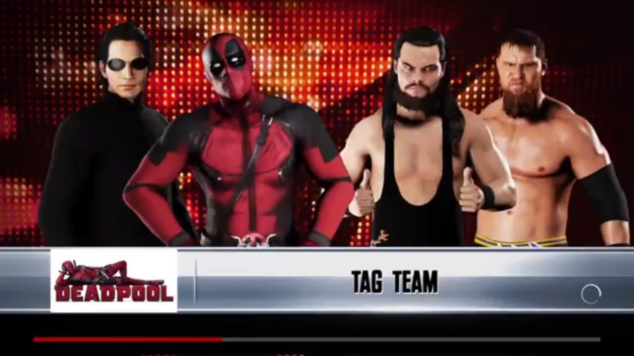WWE 2K18 Deadpool,Neo VS Bo Dallas,Curtis Axel Elimination Tag Match ...
