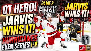 Seth Jarvis Overtime Goal Game 2 Stanley Cup Final 2026