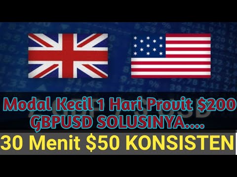30 Menit Provit 50$ GBPUSD  1 HARI $200 Konsisten Modal Kecil Saja Masbro