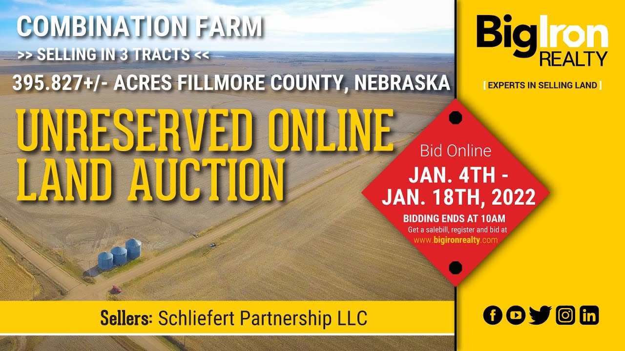 396.4+/ Acres Fillmore County, Nebraska Unreserved Online Auction BigIron Realty YouTube