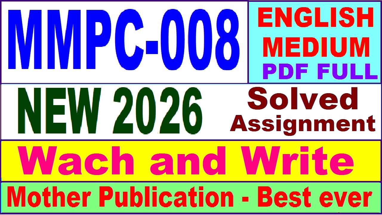 MMPC 008 solved assignment 2026 in English || mmpc 008 solved ...