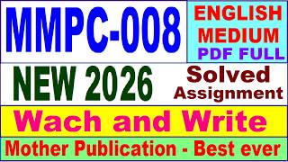 MMPC 008 solved assignment 2026 in English || mmpc 008 solved assignment 2026 || ignou mmpc8