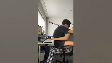 Hug my boyfriend at working time ( gay love )