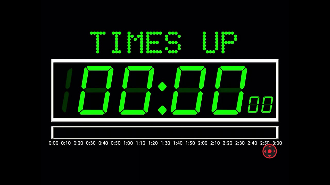 3 minutes reverse count down 0.5 * 0.5 count up