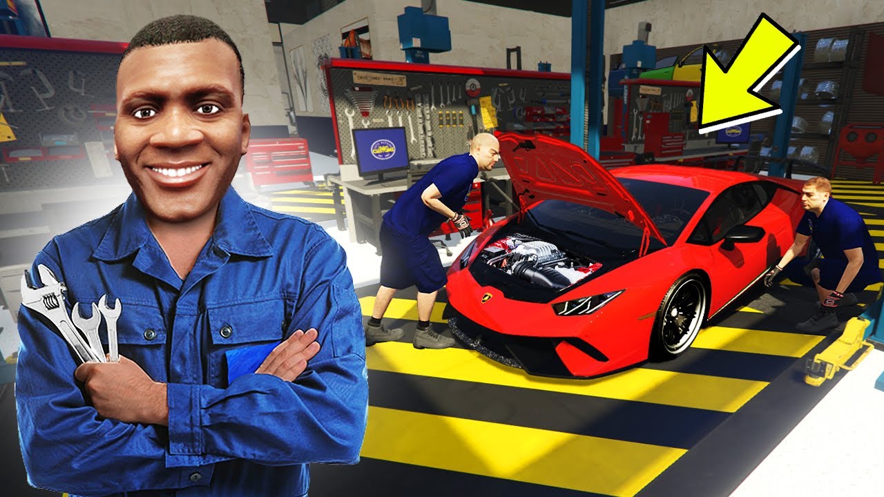 Franklin Became CAR MECHANIC & Opened a CAR REPAIR SHOP in GTA 5! - YouTube
