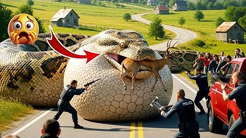 Courageous Rescue Team Fights Giant Python to Save Innocent Deer 🐍