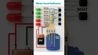 Water Level Indicator Circuit Diagram 9V Simple Automatic Water Tank Level Indicator