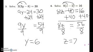 Linear Equations w/ Distribution (Lev 1)