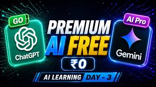 How to Use ChatGPT GO and Google Gemini Pro for Free | AI Learning for Beginners - Class 3