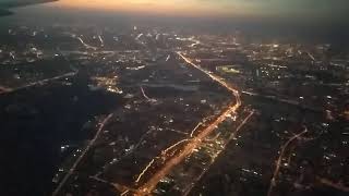 Москва (юго восток) из иллюминатора самолета