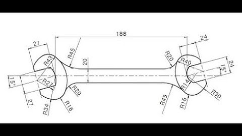 How to draw a wrench (spanner)  using Autocad in 2D