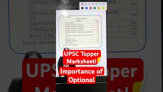 UPSC Topper Marksheet | Importance of optional | #namansir #bestiasacademyinchandigarh #upsc
