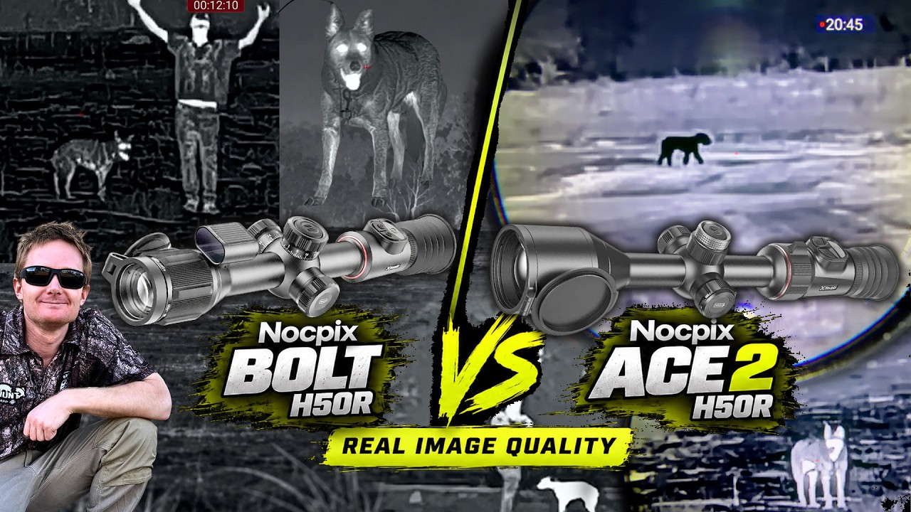 Nocpix Bolt H50R and Nocpix ACE 2 H50R thermal scopes side by side for comparison