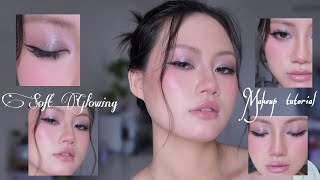 Lavender Tone Makeup | Soft Glowing Tutorial | Relaxing Rain Sounds  screenshot 2